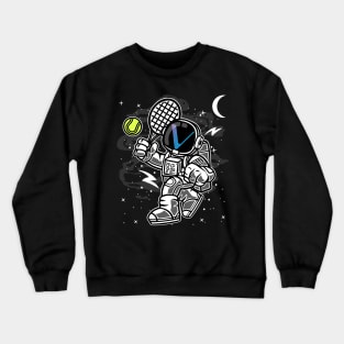 Astronaut Tennis Vechain VET Coin To The Moon Crypto Token Cryptocurrency Blockchain Wallet Birthday Gift For Men Women Kids Crewneck Sweatshirt